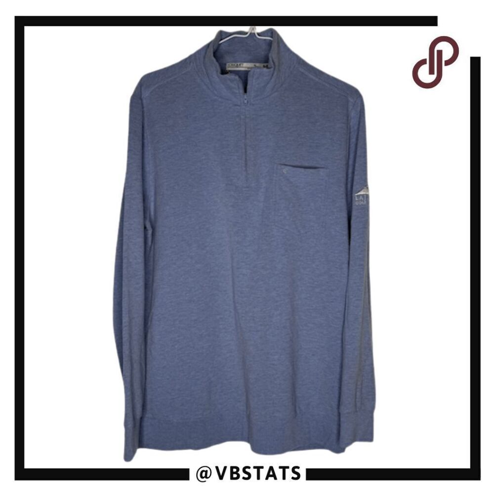 Criquet Men's Heather Quarter Zip Mock Neck Long‎ Sleeve Sweater Medium